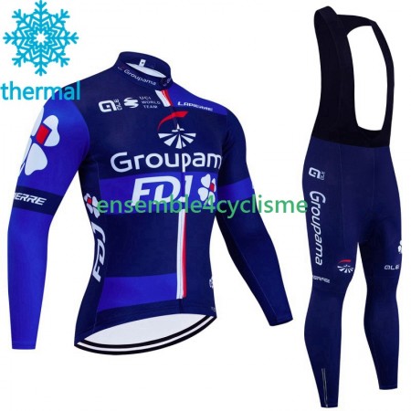 Tenue Maillot M/L + Collant à Bretelles Hiver Thermal Fleece Fdj Groupama 2023 Tenue Maillot M/L + Collant à Bretelles Hiver Thermal Fleece Fdj Groupama 2023